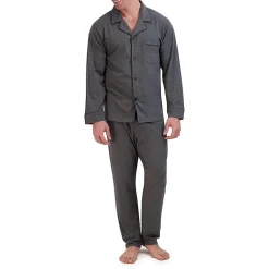 Hanes Mens Knit Big Long Sleeve 2-pc. Pant Pajama Set