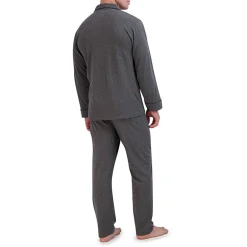 Hanes Mens Knit Big Long Sleeve 2-pc. Pant Pajama Set