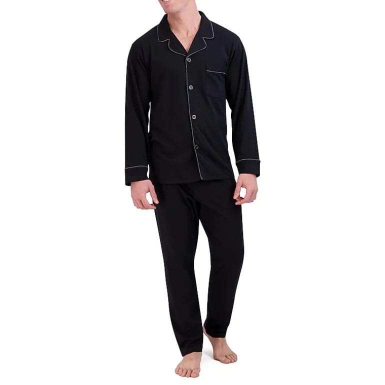 Hanes Mens Knit Big Long Sleeve 2-pc. Pant Pajama Set