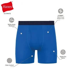 Hanes Mens 4 Pack Boxer Briefs Bonus Pack Ubbbz4