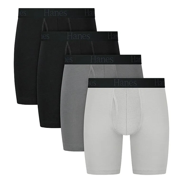 Hanes Mens 4 Pack Support Pouch Boxer Briefs Bonus Pack Ufsll4