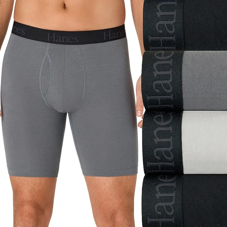 Hanes Mens 4 Pack Support Pouch Boxer Briefs Bonus Pack Ufsll4