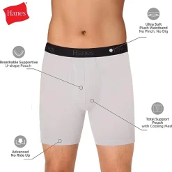 Hanes Mens 4 Pack Support Pouch Boxer Briefs Bonus Pack Ufsll4