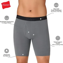 Hanes Mens 4 Pack Support Pouch Boxer Briefs Bonus Pack Ufsll4