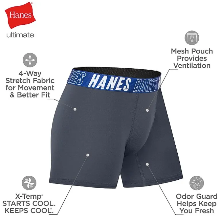 Hanes Moves Little & Big Kid Boys 5 Pack Boxer Briefs Bux92b