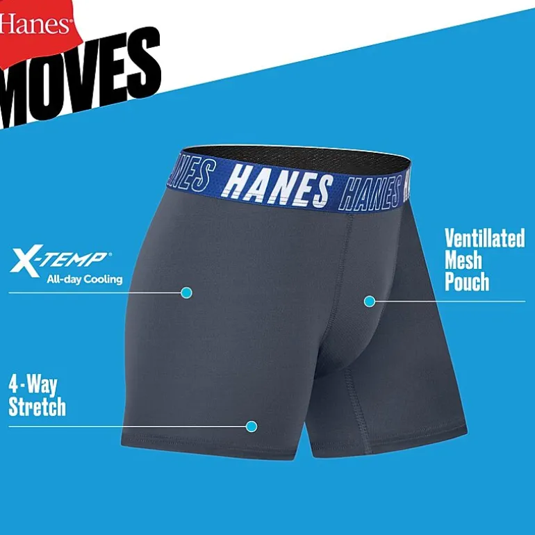 Hanes Moves Little & Big Kid Boys 5 Pack Boxer Briefs Bux92b