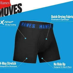 Hanes Moves Stretch Little & Big Kid Boys 5 Pack Boxer Briefs Bu9xb5