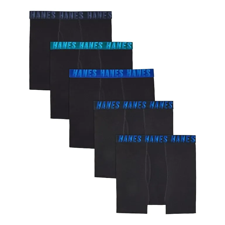 Hanes Moves Stretch Little & Big Kid Boys 5 Pack Boxer Briefs Bu9xb5