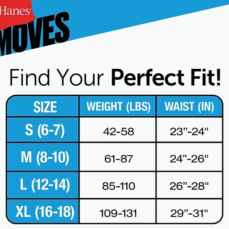 Hanes Moves Stretch Little & Big Kid Boys 5 Pack Boxer Briefs Bu9xb5