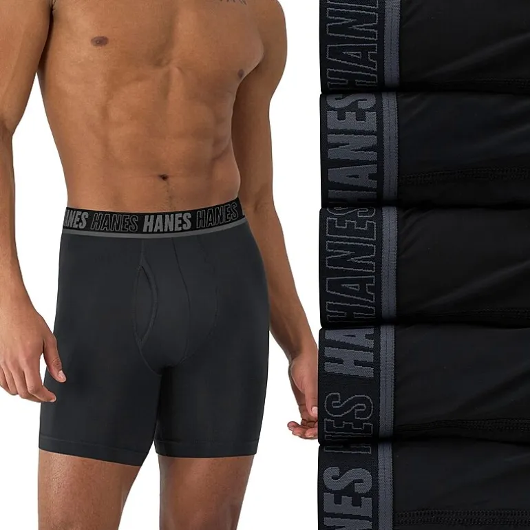 Hanes Moves Xtemp Performance Total Support Pouch Bonus Pack Mens 5 Pack Support Pouch Boxer Briefs Umsbe5