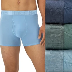 Hanes Originals Supersoft Mens 3 Pack Cooling Multi-Pack Comfort Waistband Trunks Uo2tb3