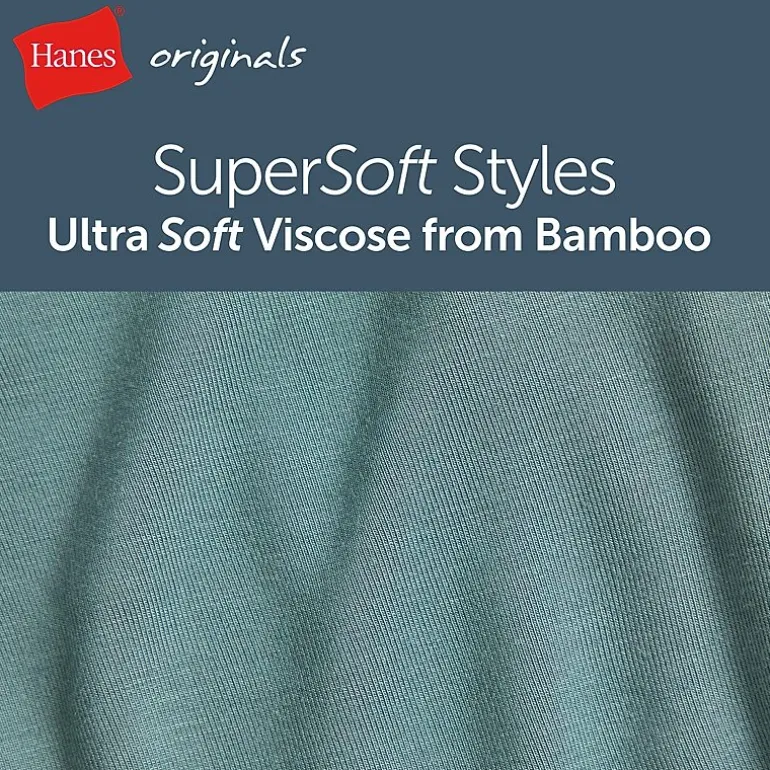 Hanes Originals Supersoft Mens 3 Pack Cooling Multi-Pack Comfort Waistband Trunks Uo2tb3