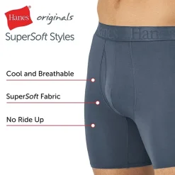 Hanes Originals Supersoft Mens 3 Pack Boxer Briefs Uo2ba3