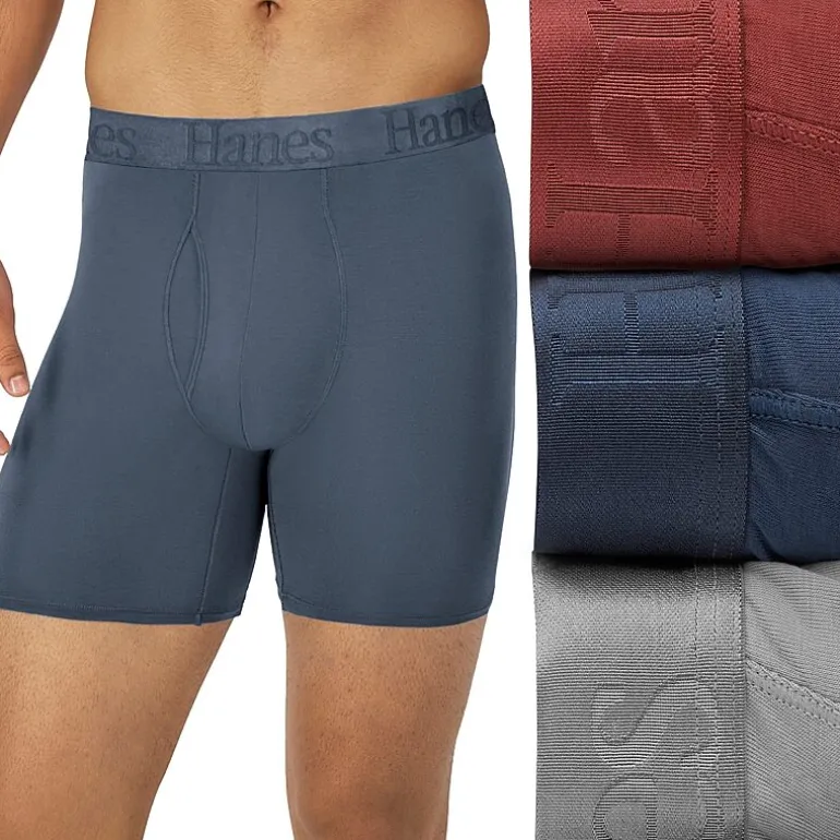 Hanes Originals Supersoft Mens 3 Pack Boxer Briefs Uo2ba3