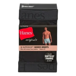 Hanes Originals Supersoft Mens 3 Pack Boxer Briefs Uo2ba3