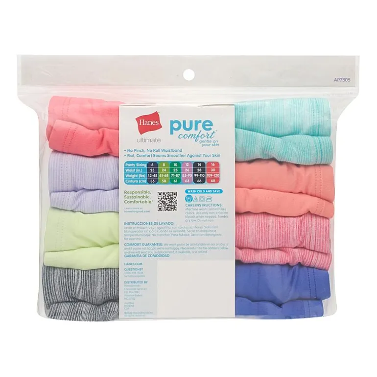 Hanes Pure Comfort Microfiber Little & Big Kid Girls 8 Pack Hipster Panty Gupsyh