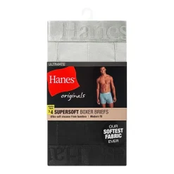 Hanes Supersoft Bonus Pack Mens 4 Pack Boxer Briefs Uo2bd4