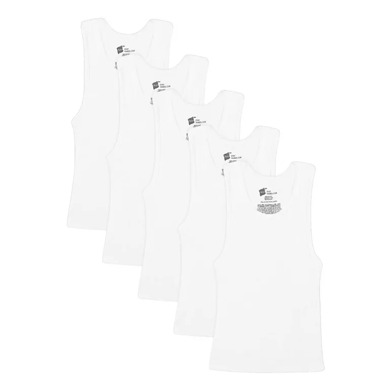 Hanes Toddler Boys U Neck Sleeveless 5 Pack Tank