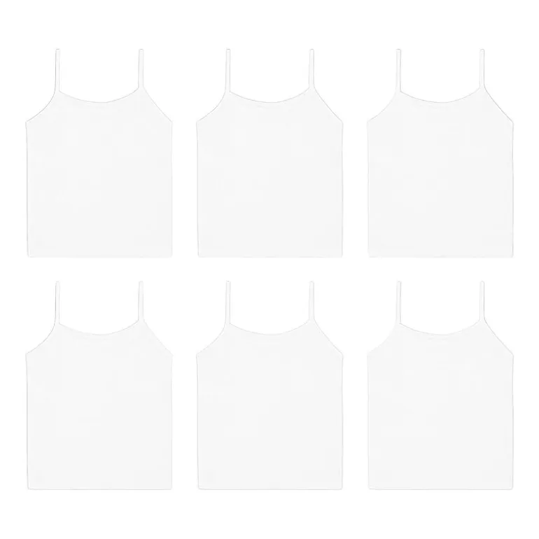 Hanes Toddler Girls U Neck Sleeveless 6 Pack Camisole