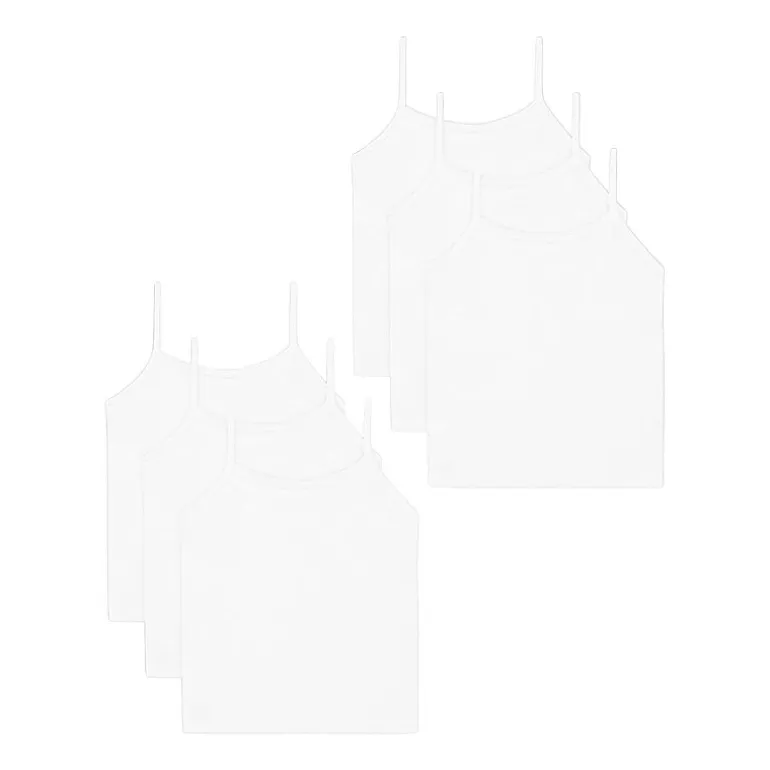 Hanes Toddler Girls U Neck Sleeveless 6 Pack Camisole