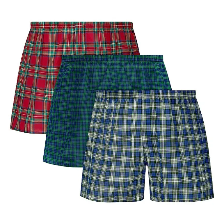 Hanes® Ultimate Big & Tall Men’s Underwear 3-Pack Woven Boxers Underwear 745cx3
