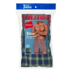 Hanes® Ultimate Big & Tall Men’s Underwear 3-Pack Woven Boxers Underwear 745cx3