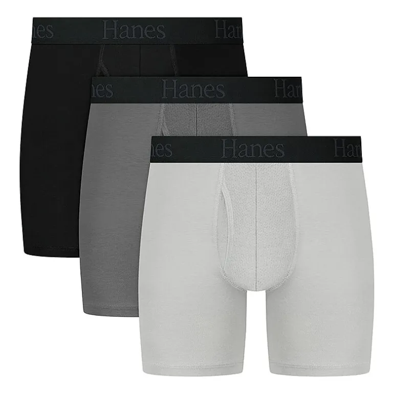 Hanes® Ultimate Big & Tall Men’s Underwear 3-Pack Comfort Flex Fit® Underwear Boxer Briefs with Total Support Pouch™ Ufsxy3