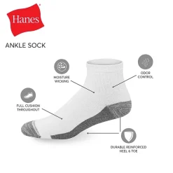 Hanes Ultimate Bonus Pack Mens Multi-Pack 7 Pair Quarter Ankle Socks
