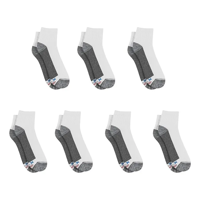 Hanes Ultimate Bonus Pack Mens Multi-Pack 7 Pair Quarter Ankle Socks