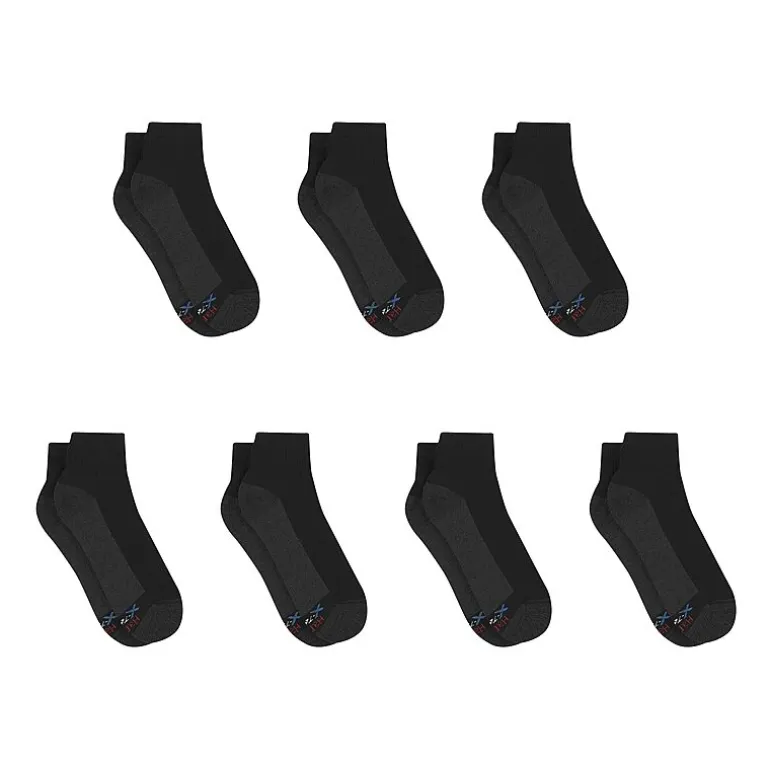 Hanes Ultimate Bonus Pack Mens Multi-Pack 7 Pair Quarter Ankle Socks