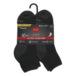 Hanes Ultimate Bonus Pack Mens Multi-Pack 7 Pair Quarter Ankle Socks
