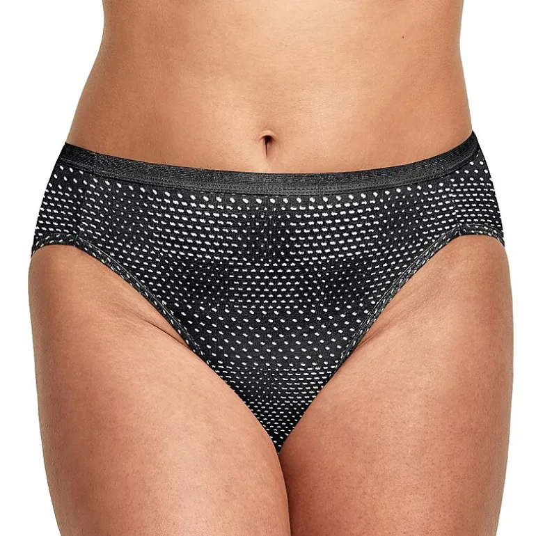 Hanes Ultimate™ Cool Comfort™ Cotton Ultra Soft Womens Average + Full Figure 6 Pack Cooling Multi-Pack High Cut Panty 43h6cc