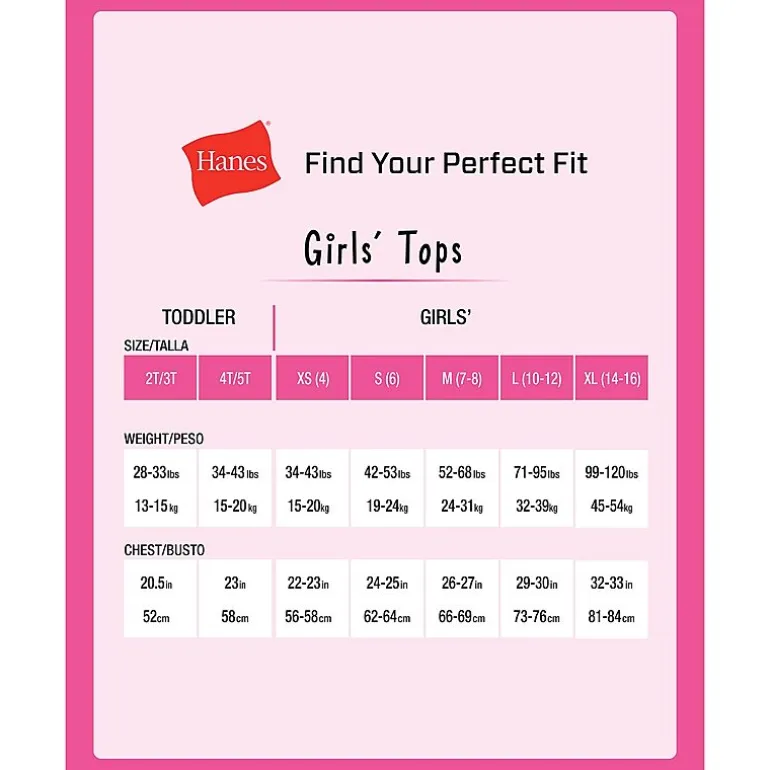 Hanes Ultimate EcoSmart Little & Big Girls 4 Pack Square Neck Camisole