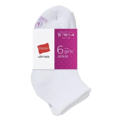 Hanes Ultimate Little & Big Girls 6 Pair Quarter Socks