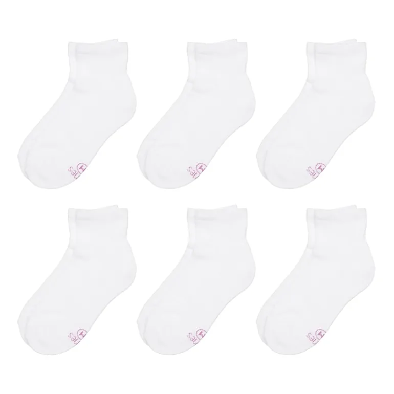 Hanes Ultimate Little & Big Girls 6 Pair Quarter Socks