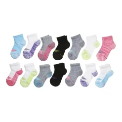 Hanes Ultimate Little & Big Kid Girls 14 Pair Quarter Ankle Socks