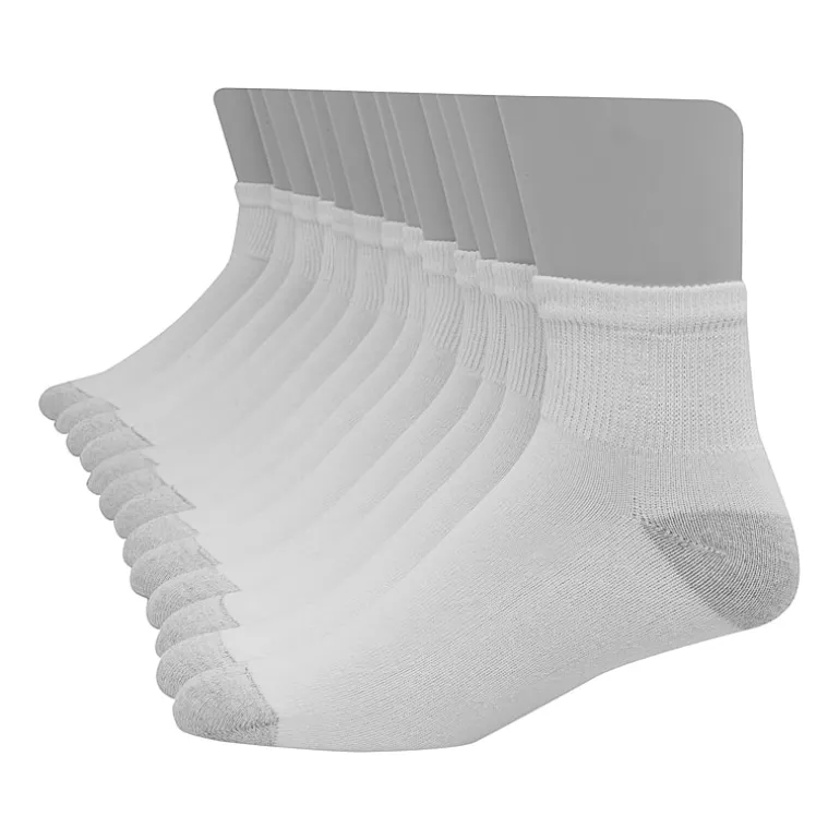 Hanes Ultimate Mens Multi-Pack 12 Pair Quarter Ankle Socks