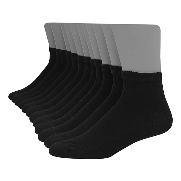 Hanes Ultimate Mens Multi-Pack 12 Pair Quarter Ankle Socks