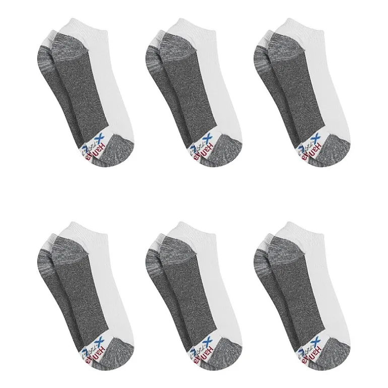 Hanes Ultimate Mens Multi-Pack 6 Pair Low Cut Socks