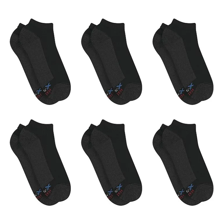 Hanes Ultimate Mens Multi-Pack 6 Pair Low Cut Socks