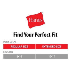 Hanes Ultimate Mens Multi-Pack 12 Pair Big and Tall Quarter Ankle Socks