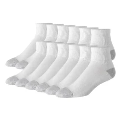 Hanes Ultimate Mens Multi-Pack 12 Pair Big and Tall Quarter Ankle Socks