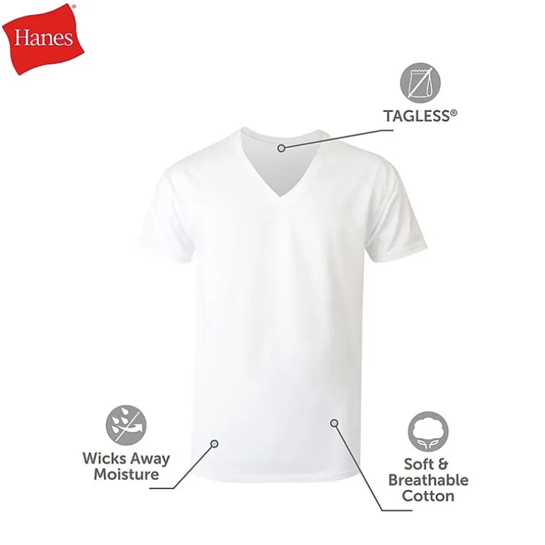 Hanes® Ultimate Men's 3-Pack ComfortBlend® V-Neck T-Shirt Undershirts