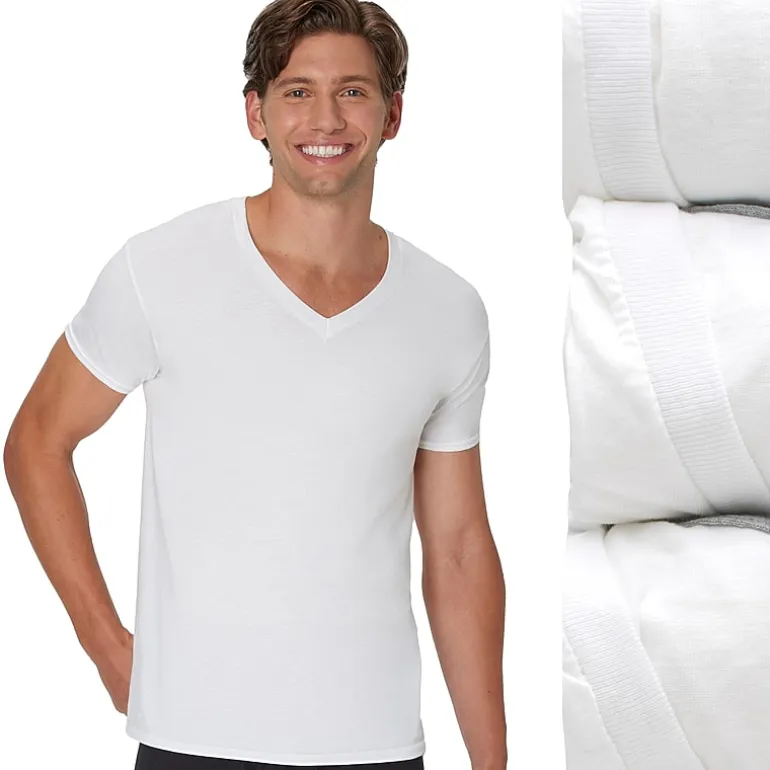 Hanes® Ultimate Men's 3-Pack ComfortBlend® V-Neck T-Shirt Undershirts