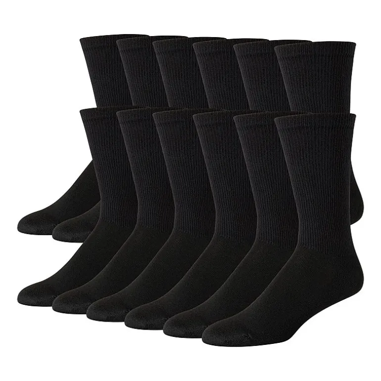 Hanes Ultimate Mens 12 Pair Big and Tall Crew Socks
