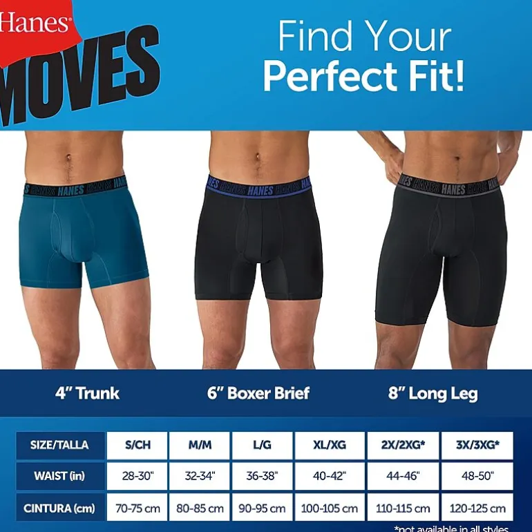 Hanes® Ultimate Men's Underwear 3-Pack Moves X-TEMP® Cotton Stretch Boxer Briefs Underwear Um5bb3