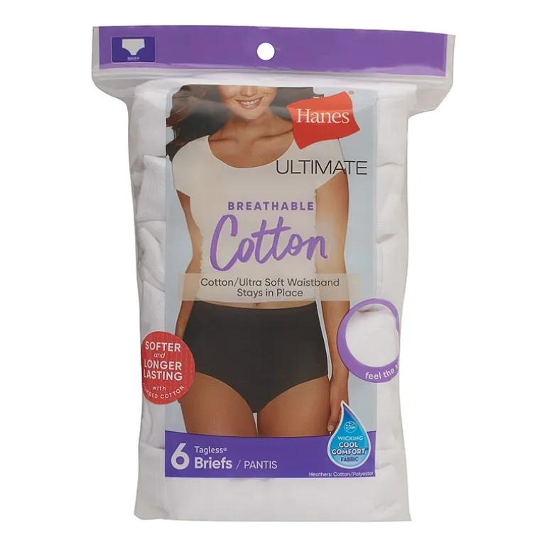 Hanes Ultimate® 6-Pack Breathable Cotton Brief Underwear 40H6CC