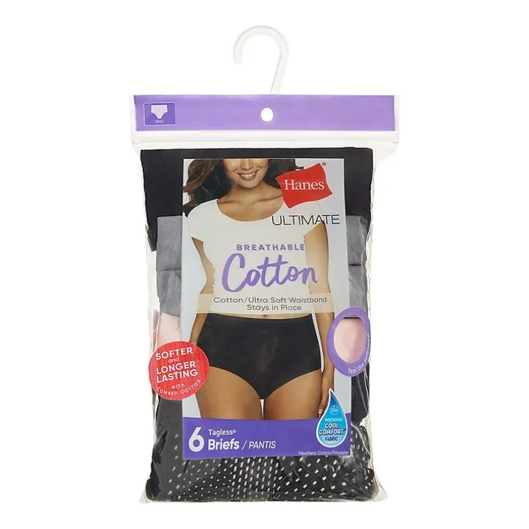 Hanes Ultimate® 6-Pack Breathable Cotton Brief Underwear 40H6CC