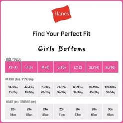 Hanes Ultimate Pure Comfort Organic Cotton Little & Big Kid Girls 8 Pack Hipster Panty Guoch8