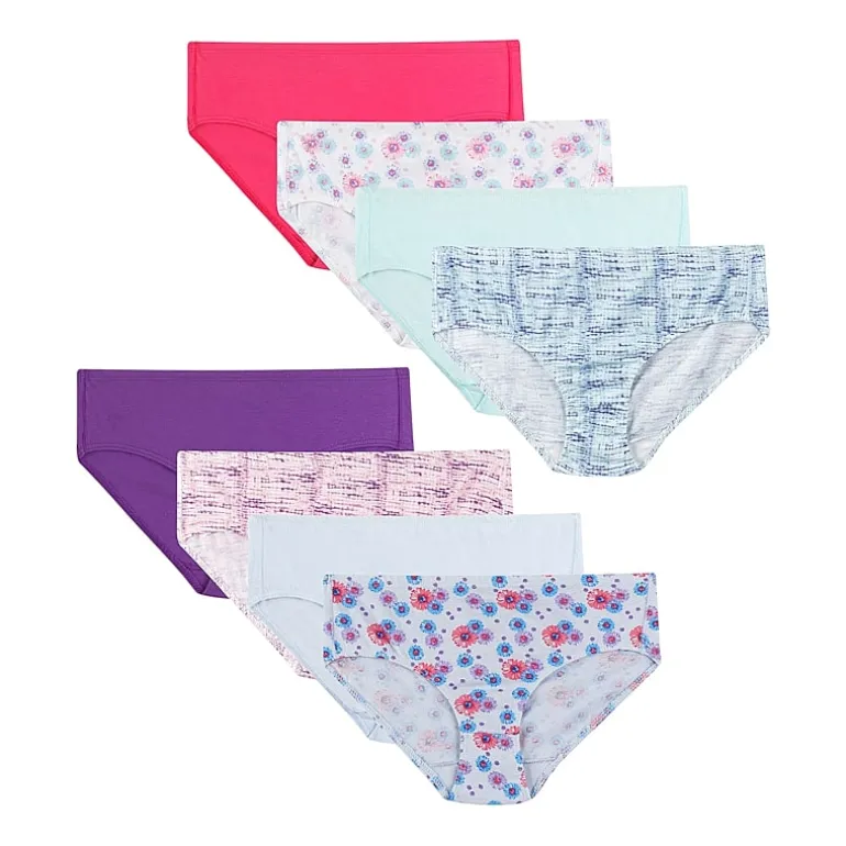 Hanes Ultimate Pure Comfort Organic Cotton Little & Big Kid Girls 8 Pack Brief Panty Guocb8